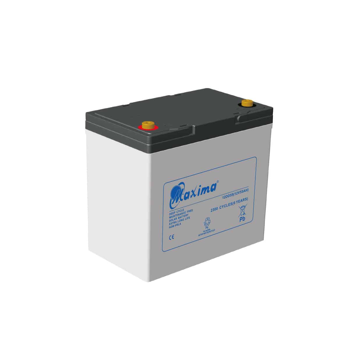 prinses geloof inkt AGM battery (12V 55AH) |Maxima Solar |Superior Performance Battery