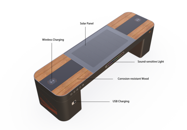 SOLAR GARDEN BENCH (M)